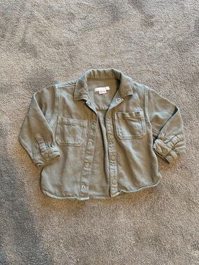Zara Sage Green Button-Up Jacket for Kids